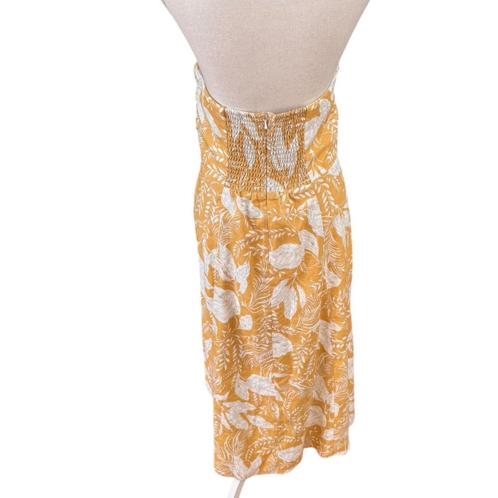 Sezane Beatriz Linen midi Dress in Yellow Floral 42 - Picture 5 of 7